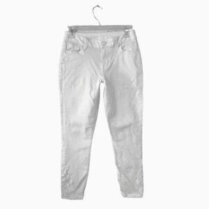 Maurice's Embroidered Cropped Jeans White Size 1/2, 28" Waist
